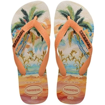 Afbeelding van Havaianas TOP Tropicalia Vibes Teenslippers, Dames, Maat: 41 42, Peach Kunststof