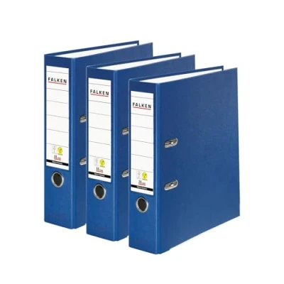 Afbeelding van Falken Set van 3 mappen polypropyleen kunststof, veganistisch, 8 cm breed, DIN A4, veganistisch blauw