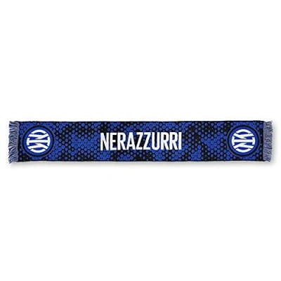 Afbeelding van Inter Sjaal met logo van Jaquard, verschillende kleuren, uniseks stadion volwassenen, opschrift Nerazzurri zwart/blauw, één maat