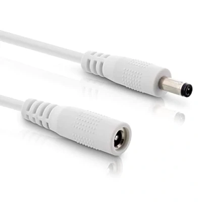 Afbeelding van InLine DC verlengkabel, universele voeding voor ledstrips, bewakingscamera&#039;s, printers, routers, switches, enz. stekker 5,5 x 2,5 mm, wit, 2 m