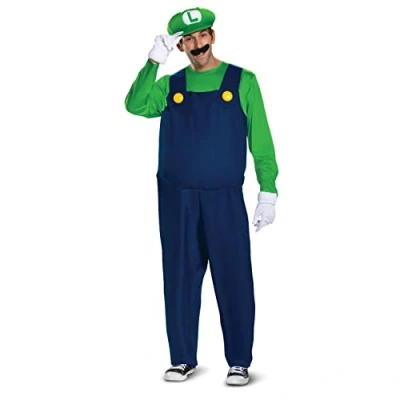 Afbeelding van Vegaoo Luigi Deluxe outfit voor volwassenen