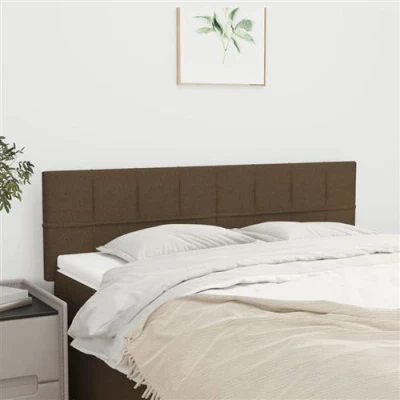 Afbeelding van Hoofdborden 2 st 72x5x78/88 cm stof donkerbruin