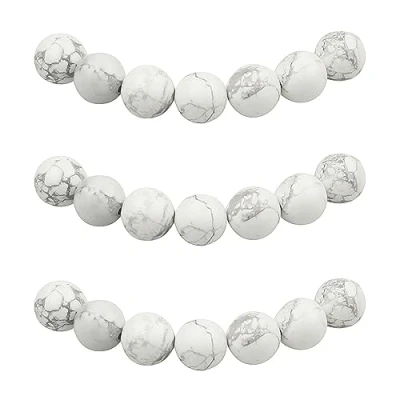 Afbeelding van MJDCB 35 stuks 10 mm witte howliet natuurlijke ronde kralen voor het maken van sieraden, armbanden, halskettingen