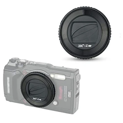 Afbeelding van JJC Olympus TG 6 5 4 3 2 1 cameralensdop vervangt LB T01 lensbeschermer