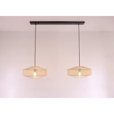 Afbeelding van Hanglamp creme beige touw naturel diameter 42cm