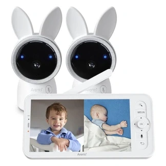 Afbeelding van Arenti AINanny 64GB Wifi Babyfoon met 2 Camera&#039;s Duopack Baby Monitor 5 inch scherm Ultra HD 2K Resolutie Slaapliedjes Alexa &amp; Google
