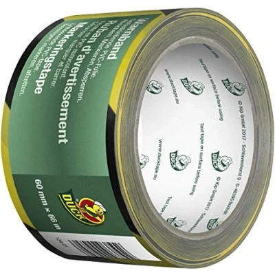 Afbeelding van Duck® 134 01 PVC waarschuwingstape 60 mm x 66 m, zwart/geel