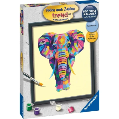 Afbeelding van Ravensburger Schilder Op Nummer Kleurrijke Olifant