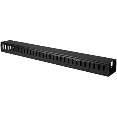 Afbeelding van StarTech.com Verticale kabelgoot van 1 m met deksel, open sleuven, 20U voor 19 inch serverrek, kanaal sleufkabel (CMVER20UF)