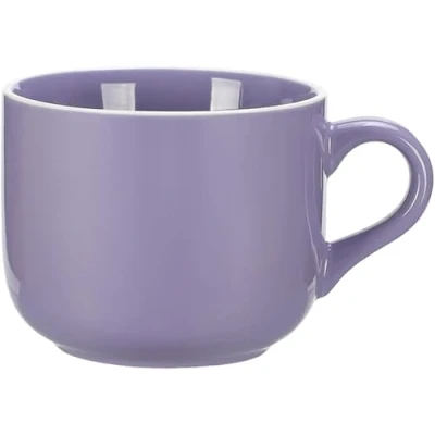 Afbeelding van Taoyanmo Grote soepkom van keramiek, 650 ml, magnetronbestendig, voor melk, cappuccino, muesli (paars)
