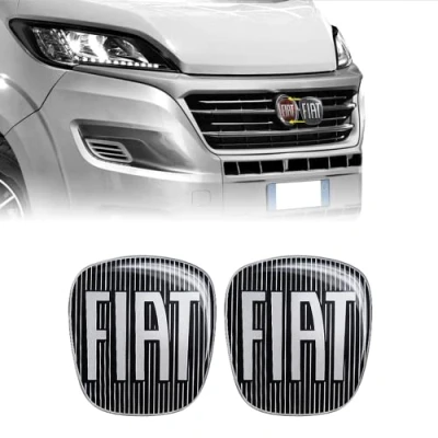 Afbeelding van Fiat 14188B 2 stuks 3D reservelogo zwart voor Ducato, en achter
