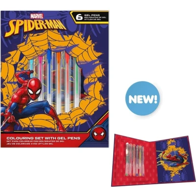 Afbeelding van Spider man Pennen set Kleur Spiderman Gel Kleurboekje