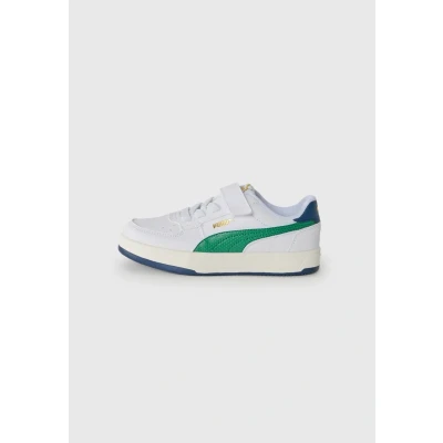 Afbeelding van Puma Caven 2.0 Retro Unisex Sneakers laag voor kinderen, Maat: 30, White/archive green/warm white Hoogwaardig imitatieleer