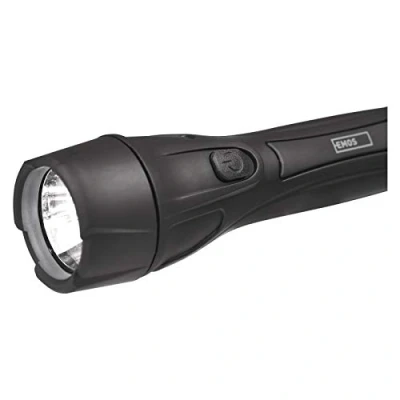 Afbeelding van EMOS Ultralichte led zaklamp met polsband, schokbestendige helderheid 55 lm, bereik 125 m, 16 stuks, kunststof, werkt op batterijen, zwart
