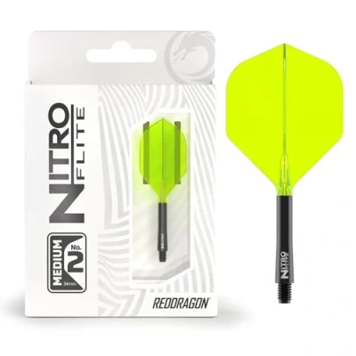 Afbeelding van RED DRAGON Darts Nitro Flite Flight &amp; Shaft Zwart/Geel Medium
