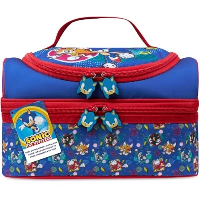 Afbeelding van Get Trend Sonic The Hedgehog Geïsoleerde lunchtas met vakken en knokkels voor school, picknick (blauw/rood)