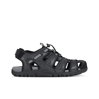 Afbeelding van Geox UOMO Strada Outdoorsandalen, Heren, Maat: 42, Black Imitatieleer/ textiel