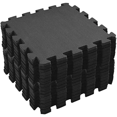 Afbeelding van VLFit Vloerbeschermingsmat 18 BPA vrije schuimkussentjes + randen puzzelmat voor fitness, sportschool, gewichttrainingapparatuur garage
