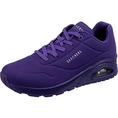 Afbeelding van Skechers Wide Fit UNO Sneakers laag Neon purple, Dames, Maat: 39.5, purple Pu