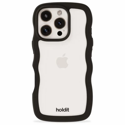 Afbeelding van Holdit Hoesje Geschikt voor iPhone 16 Pro Max Wavy Case Zwart