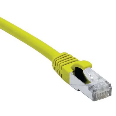 Afbeelding van Exertis Connect Patchkabel S/FTP (PiIMF), Cat 6A (EIA/TIA), geel, 0,3 m met bijzonder smalle (S/FTP, CAT6a, 0.30 m), Netwerkkabel