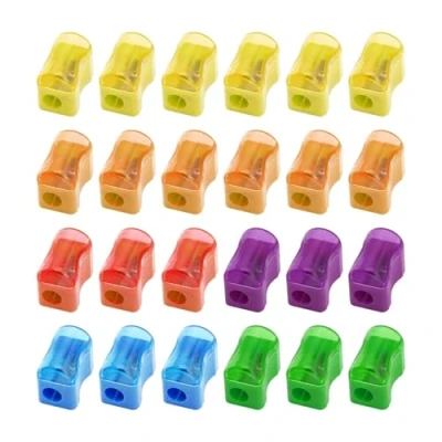 Afbeelding van Set van 24 kleurrijke mini puntenslijpers, kinderpuntenslijper, handmatige puntenslijper, draagbare geschikt voor thuis, school, kantoor