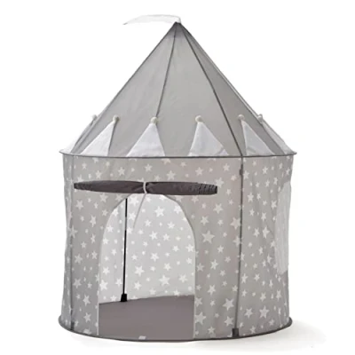 Afbeelding van Relsy kindertent voor binnen, grijs, buiten, outdoorspelletjes kinderen, kasteeltent, sterren, kindertent, jongens en meisjes