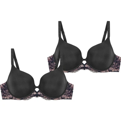 Afbeelding van Triumph 2PACK Amourette Charm Triangel BH, Dames, Maat: 80E, Black