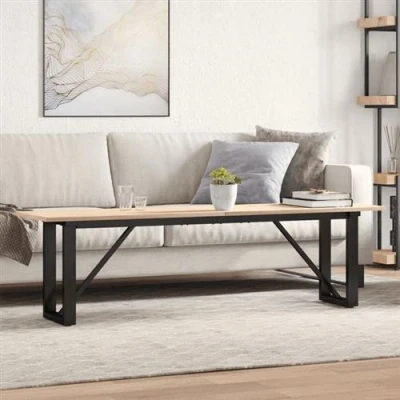 Afbeelding van vidaXL Salontafel O frame 160x40x45 cm massief grenenhout en gietijzer