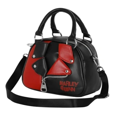 Afbeelding van Harley Quinn Jacket Bowling Fashion handtas Zwart 22 x 16 cm, Zwart, One Size, Jas, zwart., jas