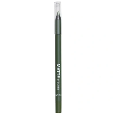 Afbeelding van GOSH Matte eyeliner in intens zwart, zachte romige textuur voor eenvoudig gebruik, hoge dekking, ideaal smokey eyes, perfect maskara, veganistisch en parfumvrij, 018 olijfgroen