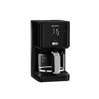 Afbeelding van Krups KM6008 Smart&#039;n Light filterkoffiezetapparaat, intuïtieve weergave, inhoud 1,25 liter voor maximaal 15 kopjes koffie, automatische uitschakelfunctie, druppelstop, 24 uur timer, zwart