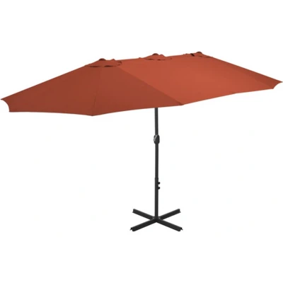Afbeelding van Parasol met aluminium paal 460x270 cm terracotta