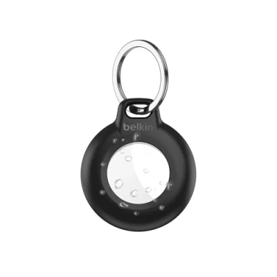 Afbeelding van Belkin Waterdichte beschermring met metalen clip voor AirTag (duurzame en krasbestendige bescherming sleutelhangers, halsbanden huisdieren, bagage, rugzakken enz., waterdicht, eenvoudig)