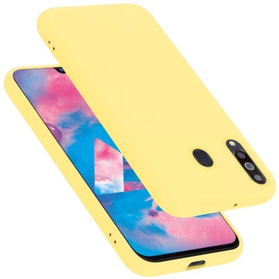 Afbeelding van Cadorabo Hoesje geschikt voor Samsung Galaxy M30 / A40s in LIQUID GEEL Beschermhoes gemaakt van flexibel TPU silicone Case Cover