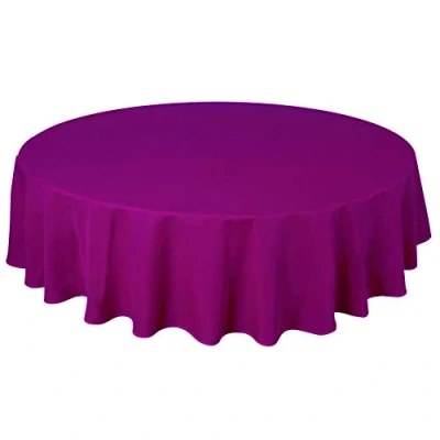 Afbeelding van Home Direct Tafelkleed van kwaliteit, zwaar, onderhoudsvriendelijk, rond, 140 cm, paars
