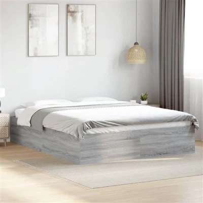 Afbeelding van vidaXL Bedframe bewerkt hout grijs sonoma eikenkleurig 150x200 cm