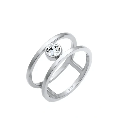 Afbeelding van Elli Glass Crystal Ring, Dames, Maat: 54, Silver