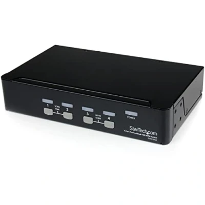 Image de StarTech.com commutateur KVM 2 ports DVI, USB et Audio Switch 1920x1200 écran clavier souris/audio/USB Ordinateur de bureau