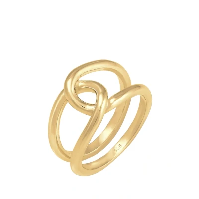 Afbeelding van Elli KNOT Trend Ring goldcoloured, Dames, Maat: 54, Gold coloured