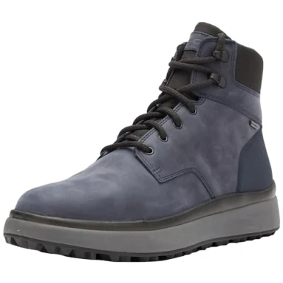 Afbeelding van Geox Veterboots, Heren, Maat: 41, Navy Leer en textiel