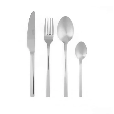 Afbeelding van Russell Hobbs BW02842 16 delig bestekset 18/0 roestvrij staal voor 4 bestek Vermont Deluxe vaatwasmachinebestendig vorken, messen, koffielepels en tafellepels