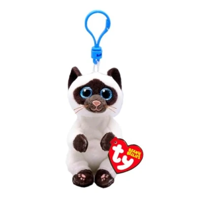 Image de Porte clés en peluche TY Beanie Bellies Clip Miso Le Chat