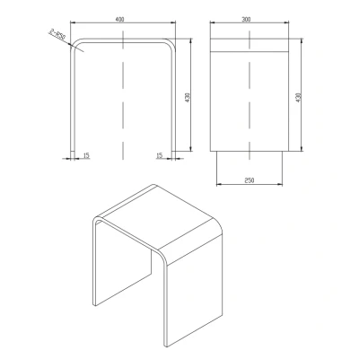 Afbeelding van Solid S badkamerkrukje surface 40 x 30 43 cm wit mat 1208832552