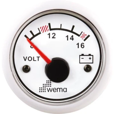 Afbeelding van Wema Voltmeter 12V wit