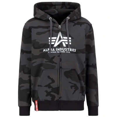 Image de Alpha Industries Basic Zip Hoody Camo Black XL