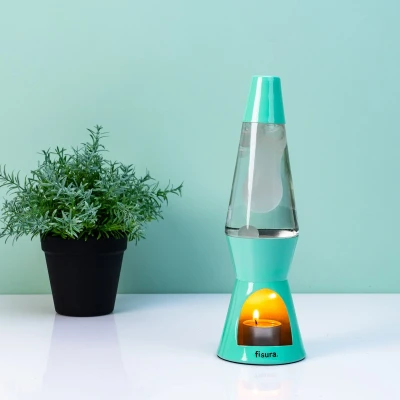 Afbeelding van Waxinelicht Lavalamp Mint Met Witte Lava