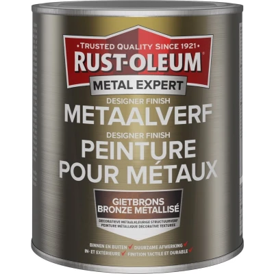 Afbeelding van Rust oleum metal expert decoratief gestructureerde metaalverf 750 ml, gietbrons