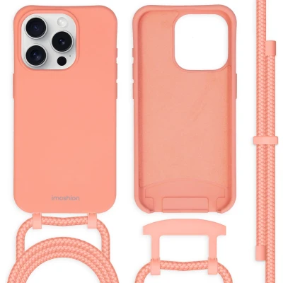 Afbeelding van imoshion Hoesje Geschikt voor iPhone 15 Pro met koord Color Backcover afneembaar oranje