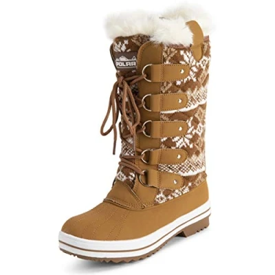 Afbeelding van Polar Sneeuwlaarzen voor dames, gevoerde regenlaarzen, waterdicht, warm, de winter